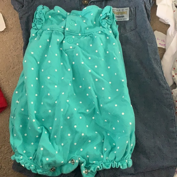 Newborn polka dot button up one piece - Picture 2 of 2